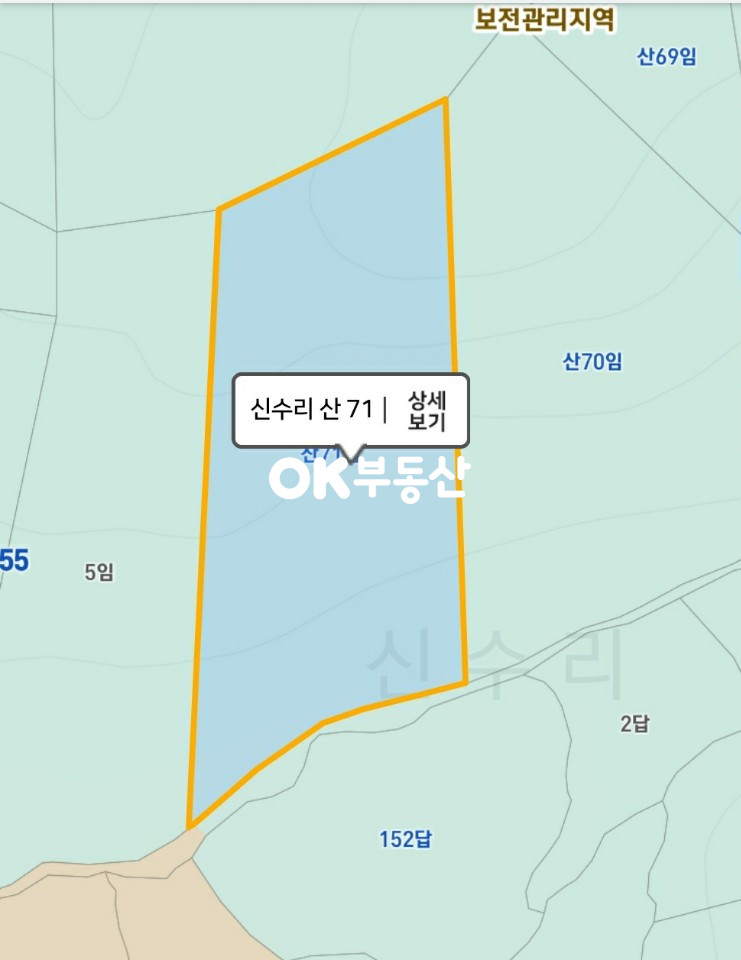 충남 아산시 음봉면 신수리 산71 아산 음봉 야산 임야 매매 (평당30만) 매매 매물번호 11680 사진 2