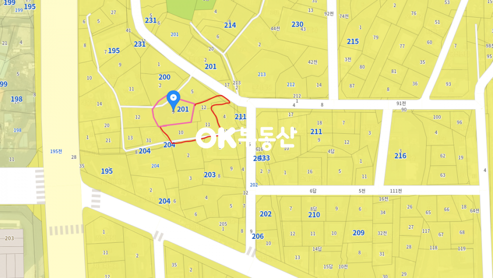 충남 천안동남구 원성동 천안오룡지구 근접투자하기 좋은 토지,건축하기 좋은 나대지 매물,주택1채포함 매매 매물번호 17217 사진 2