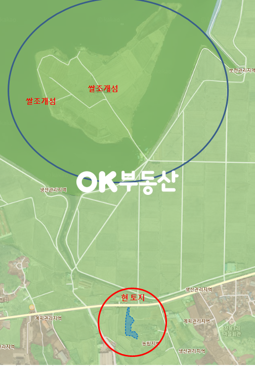 충남 아산시 영인면 창용리 아산만쌀조개섬.2차선도로접.성토완료토지 매매 매물번호 17257 사진 4